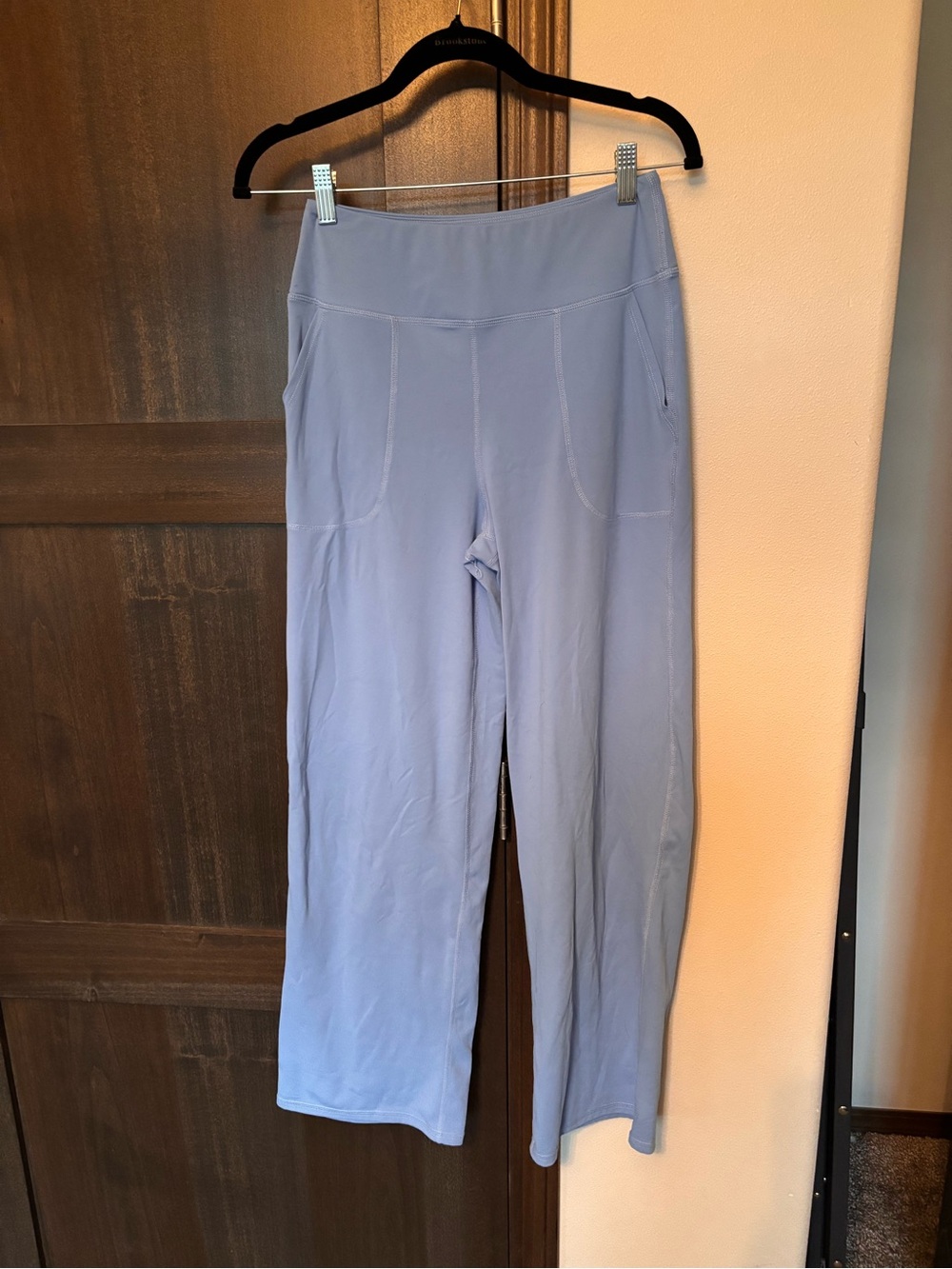 Amazon Light Blue Wide-Leg Yoga Pants with Pockets